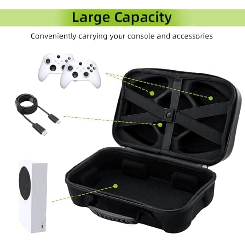 OIVO INDIA Travel Case Compatible with Xbox Series S - Hard Shell Series S Carrying Case with Protective Foam Compartments for Console, Controller, HDMI Cable (Xbox Series S, Black) 3