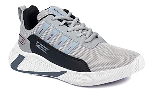 BRUTON Exclusive Trendy, Casual, Sports Shoes for Men, Running Shoes for Men (Black Grey, Size : 10) 6