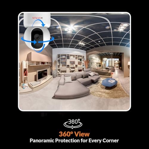 CP PLUS 3MP Smart Wi-Fi CCTV Camera | 360° Pan & Tilt | CTC Cyber Secure Tech | View & Talk | Smart Detection Suite | Night Vision | Cloud Storage | Supports OK Google | CP-E35Q 5