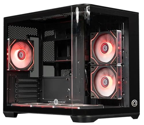 Circle Lucid Curve MX Mid Tower Computer Case | Gaming Cabinet - Black | Panoramic Curved Glass | Supports M-ATX and ITX | Pre Installed 3X Bottom, 2X Side and 1X Rear 120MM Infinity Mirror ARGB Fans