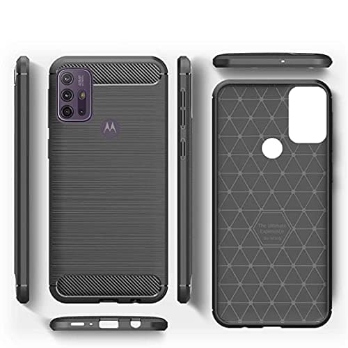 JGD PRODUCTS for Moto G10 Power, Moto G30 Carbon Fiber Armor Drop Tested Shock Proof TPU Back Case Cover 3