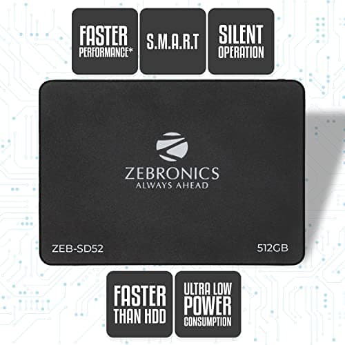 ZEBRONICS ZEB-SD52 SSD 512GB, SATA II and SATA III Interface, QLC, Silent Operation 4