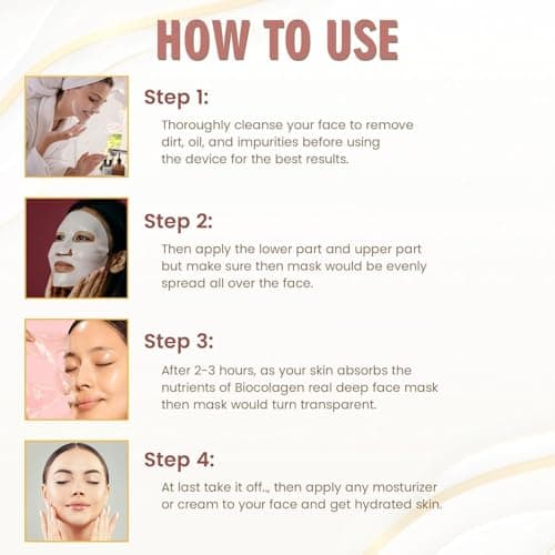 Glow Rest Bio Collagen Face Mask Overnight – Korean Collagen Mask for Glass Skin | Hydrating, Pore Minimizing, Skin Firming | 50,000ppm Collagen Hydrogel Mask (Pack of 2) 2