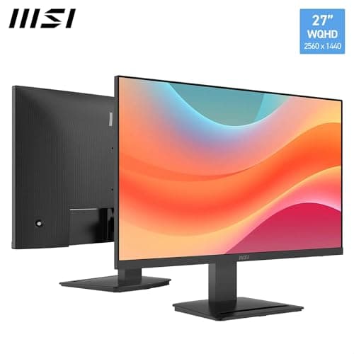 MSI PRO MP273Q E7 27-Inch WQHD Computer Monitor, 2560x1440 IPS, 75Hz, 1ms, Eye Care, Tilt Adjustable, Vesa Mount, Black 2
