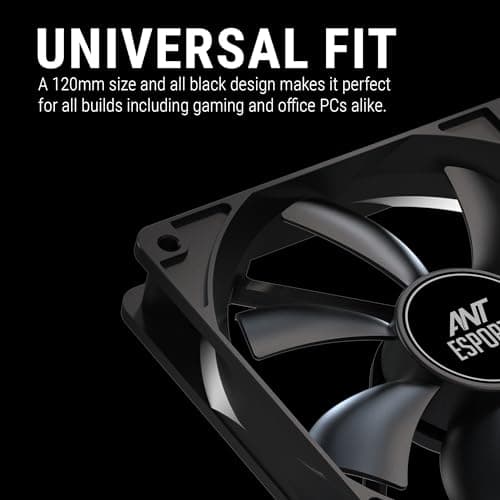 Ant Esports Carbonflow 120mm Case Fan - Black, High Static Pressure, PWM Control, 1300 RPM, 40.0 CFM Airflow 4