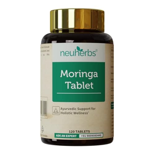 Neuherbs Moringa 500mg Tablets - 120 Count | Drumstick Leaf Supplement for Energy, Immunity, Digestion & Heart Wellness | Moringa Oleifera Herbal Formula | No Artificial Preservatives