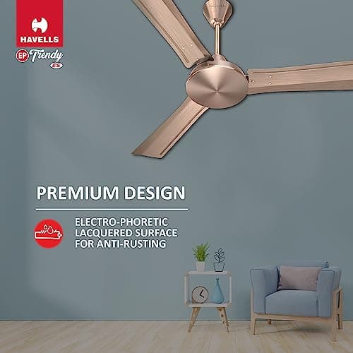 Havells 1200Mm Ep Trendy Energy Saving Ceiling Fan (Antique Copper, Pack Of 1) 1 Star 5