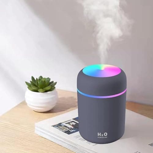 Chocozone 300ml USB Operated Cool Mist Humidifier for Car Home Office with Colorful Lights Portable Room Air Purifier