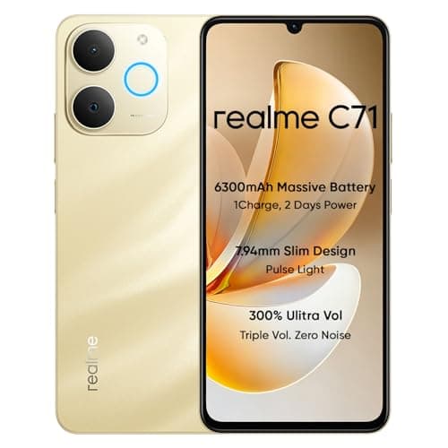 realme C71 4G Smartphone 4GB+64GB,6.745 inch Screen, 90Hz Eye Comfort Display, 6300mAh Battery, 37MP Cameras, Unisoc T7250 Chip, IP54, Dune Gold