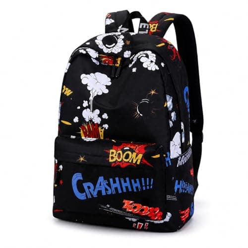 TYPIFY® Korean Preppy Printed Unisex Backpack – Water-Resistant Lightweight Bag | School College Office Travel Bag with Laptop Compartment | Stylish Aesthetic Gift Bag for Men & Women
