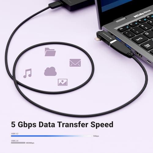 ZEBRONICS OTG2, 2 in 1 Lightning | Type C - USB OTG Converter, USB 3.0, Backward Compatible, Speeds Upto 5Gbps, Compatible with iPhone, iPad, Android, Laptop 3
