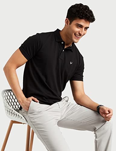 Allen Solly Men Jet Black Regular Fit Polo(AMKP317G04249_Jet Black_L) 3