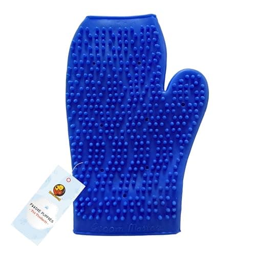 Foodie Puppies Pet Grooming Glove – (Hand Glove) Massage, Bath & Deshedding Brush Mitt for Dogs, Cats, Rabbits & Horses – Gentle Hair Remover & Massage Glove – 1 Pack (Color May Vary)
