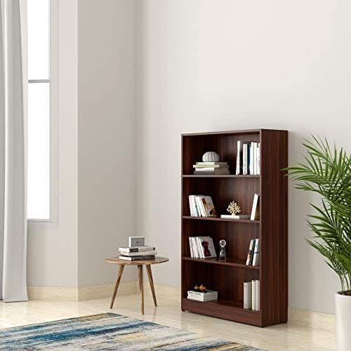 Amazon Brand - Solimo Glanville Engineered Wood Bookcase with Set of 4 Shelves (Walnut)