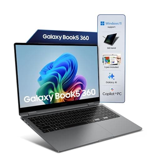 Samsung Galaxy Book5 360 | Intel Evo Core Ultra 5 226V | Built-in AI | 15.6" (39.6cm) Touchscreen 2-in-1 AMOLED 60Hz | 500 Nits (16GB/512GB SSD/Intel Arc/Win11/MSO'21/Gray/1.46kg) | S-Pen Included