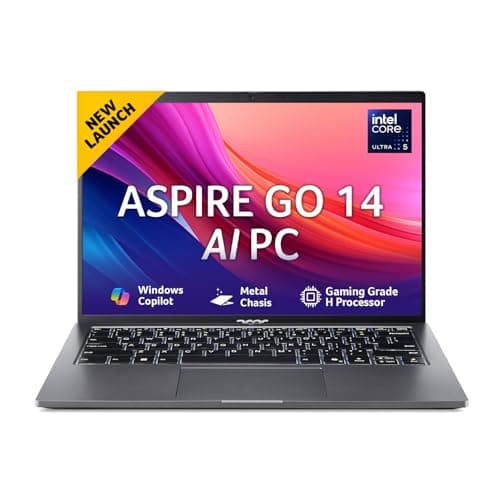 acer AspireGo14, Intel Core Ultra5 125H AI Processor,Office 2024 + M365 Basic, 16 GB RAM, 512 GB SSD, WUXGA IPS, 14.0"/35.56 cm, Win 11 Home, Steel Gray, 1.5 kg, AG14-71M, Backlit KB, Premium Laptop