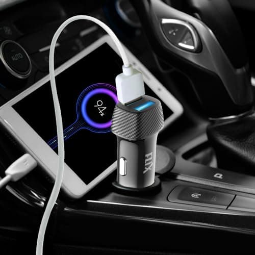 FLiX (Beetel) 2.4A Fast Charging Car Charger, Dual USB Type A connectors, Compatible with All Smartphones, Dashcams, Power Banks & Many More, Supports All Cars 12V Output (24D - Black) 3