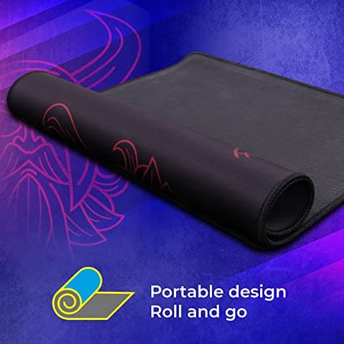 ZEBRONICS Firestorm Gaming Mouse pad for All Mouse sensors with Micro-Textured Fabric Surface, Anti Slip Rubber Base, 350x250mm Size, 4mm Thickness and a Portable roll and go Design 3