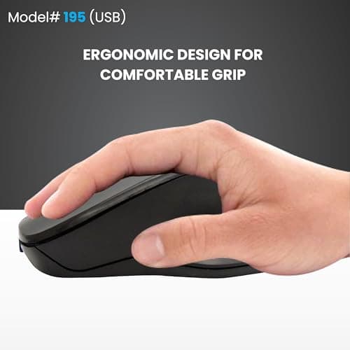 ProDot ProSeries USB Wired Mouse - Ergonomic Design, Precise Tracking, Universal Compatibility - Ideal for PC, Mac, Gaming, and Office Use (195, Black) 4