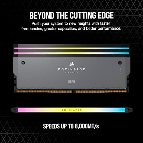 CORSAIR Dominator Titanium RGB DDR5 64GB (2x32GB) DDR5 6000MHz CL30 AMD Expo Intel XMP iCUE Compatible Computer Memory – Grey (CMP64GX5M2B6000Z30) 3