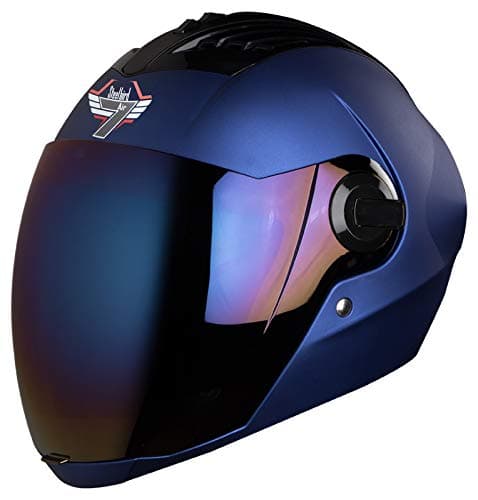 Steelbird SBA-2 7Wings Isi Certified Full Face Helmet Fitted with Clear and Extra Chrome Visor, Cycling