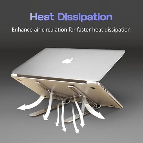 Volven Laptop Stand Metal for Desk And Table, Adjustable Laptops Table Stands with Tablet Desks Stand Design, Foldable Laptop Clamp Stands And Laptop Dock Stand for Home, Work From Desk or Floor Setup 3