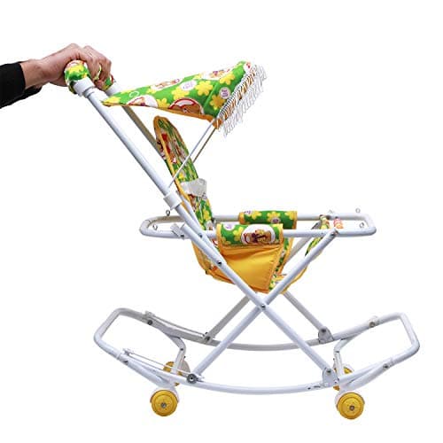 Maanit Baby Stroller Cum Swing for Newborn Baby 0-3 Years Old Kids (Green) 3