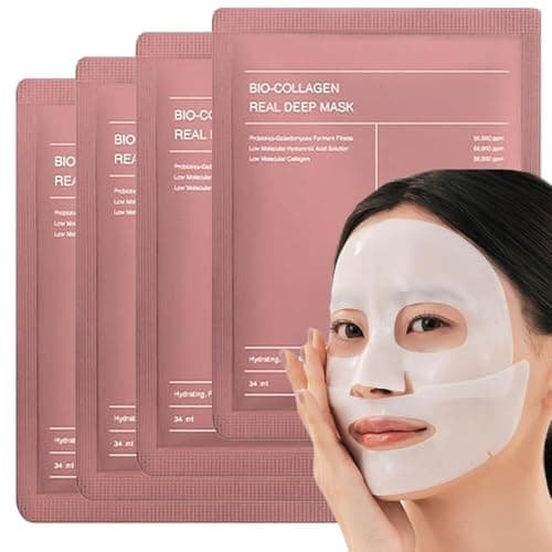 Glow Rest Bio Collagen Face Mask Overnight – Korean Collagen Mask for Glass Skin | Hydrating, Pore Minimizing, Skin Firming | 50,000ppm Collagen Hydrogel Mask (Pack of 2)