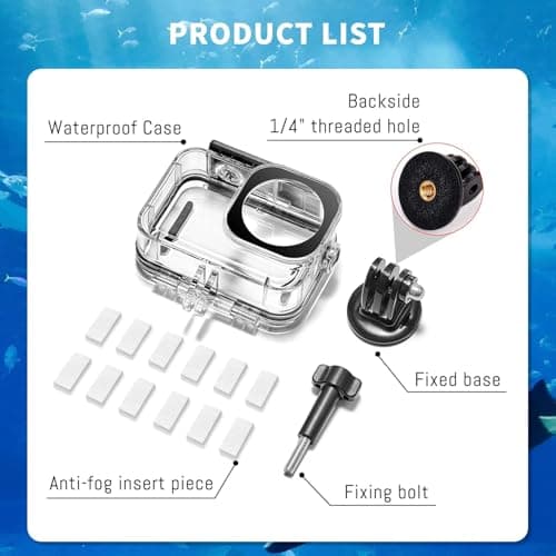 ADOFYS Action 6 Waterproof Case for DJI Osmo Action 6 Camera, with Anti-Fog Underwater Housing Shell Cage Supports 60M/196FT Deep Diving Scuba Snorkeling Swimming with Quick Release Screw. 5