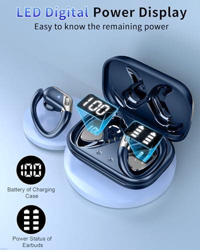 Ear buds Wireless Earbuds, Bluetooth 5.4 headphones Sport 2025 Noise Cancelling, Running Headphones 48 Hrs, Over Ear Earbuds with Ear Hooks, Bluetooth Earphones with Mic/IP7 Waterproof for Android iOS 5
