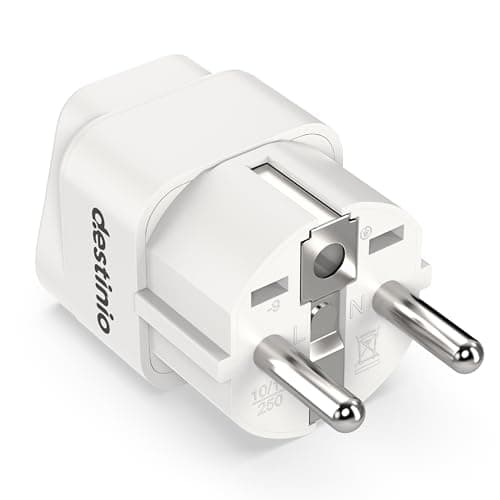Destinio Universal Europe Travel Adapter Type E/F Schuko Plug Converter 13A 250V, International EU Power Socket for Germany France Spain, Portable European Plug for Mobile Laptop Charger (Pack of 1)