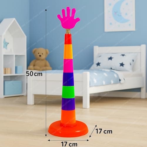 Storio 2 in 1 Ring Toss Game for Kids | Indoor Outdoor Fun Learning Activity Toy | Stacking Rings & Target Throw Game | Multicolor Plastic Toy for Baby | Birthday Gift for 1-5 Years 5