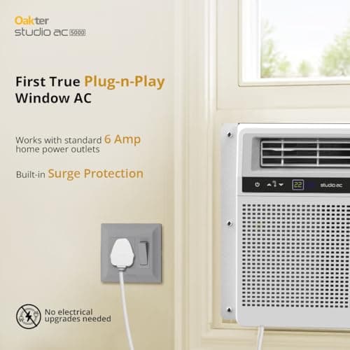 Oakter 0.5 Ton Inverter Studio AC 5000 (2026 Model) 3 Star | 6 Amp Plug | Low Power Consumption | 50°C Cooling | Surge Protection | Anti-Dust Filter | Ideal for 75 sq.ft Rooms 3