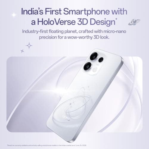 Oppo Reno16c 5G (Starry White, 12GB, 256GB) | 3D Design | 50MP 3.5X Telephoto Camera | 4K Video | AI Remix Collage | 7000mAh 80W SUPERVOOC | ColorOS 16 | IP69K | Dimensity 7300 3