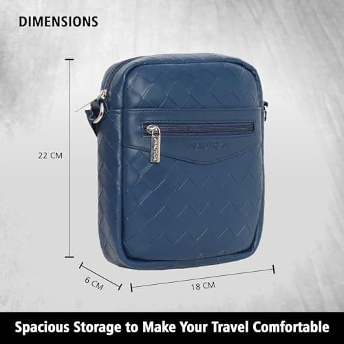 Nautica Unisex Sling Bag | Stylish Crossbody Bag with Adjustable Strap & Zipper | Spacious & Lightweight Travel Bag for Men & Women, One Size, Navy Blue 4