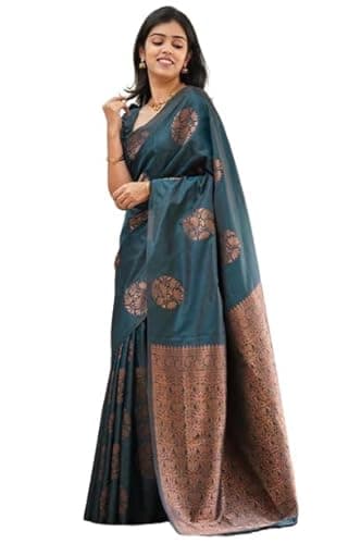 Yashika Women's Banarasi Cotton Silk Jacquard Saree (MUDRA RAMA 02)