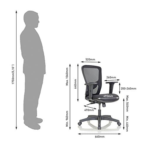 Featherlite ''Astro'' Mesh Home & Office Ergonomic Chair with, Adjustable Lumbar Support, Adjustable Armrest & DIY (Mid Back) 2