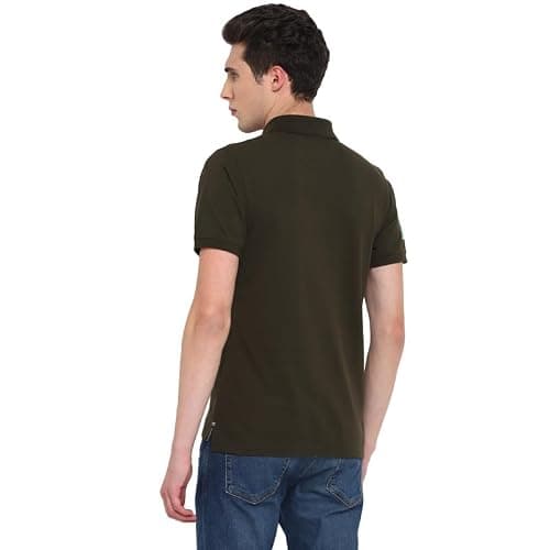 AMERICAN CREW Polo T-Shirt for Men with Pocket with No.3 Applique (AC274-L_Olive) 3