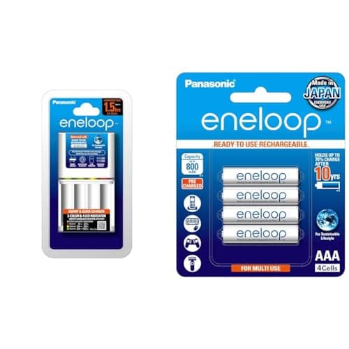 Panasonic Eneloop CC55N Smart and Quick Charger for AA & AAA Rechargeable Batteries,Input AC100V‐240