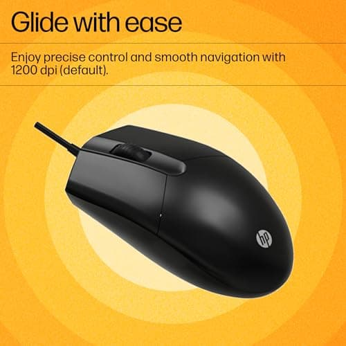 HP KM 180 Wired Mouse and Keyboard Combo, USB Plug-and-Play, 1200 dpi, Full-Size Layout with Numeric pad, Up to 10 Million keystrokes, Up to 1 Million clicks, 1-Year Warranty, 0.52 kg, Black, 7J4G3AA 4