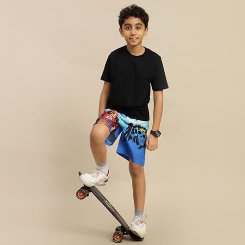 Kidsville Official One Piece Character Luffy Printed Swim Board Shorts for Boys Multicolour 4