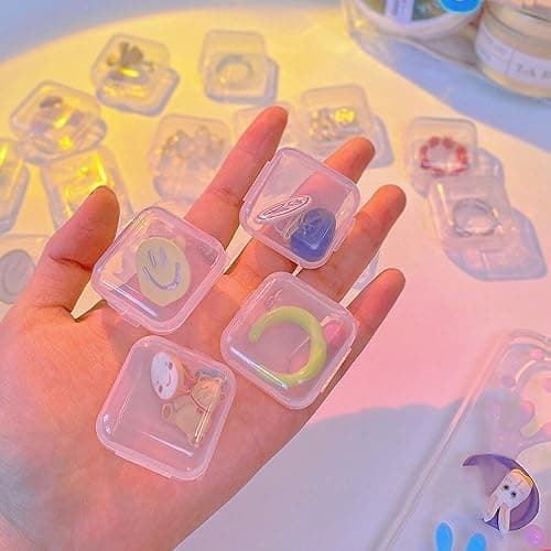 wolpin Jewellery Box Organiser (Pack of 20 Pcs) | Transparent Plastic Storage Case for Rings Earrings Necklace Small Accessories | Multipurpose Home Organizer Travel Friendly Mini Box for Daily Use 4