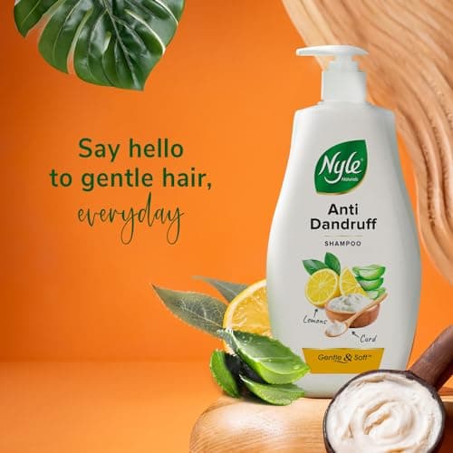 Nyle Naturals Anti Dandruff Shampoo 800ml | Enriched with Curd and Lemon for Fresh, Clear Scalp, Effective Flake Control | Mild Formula for Everyday Use 4