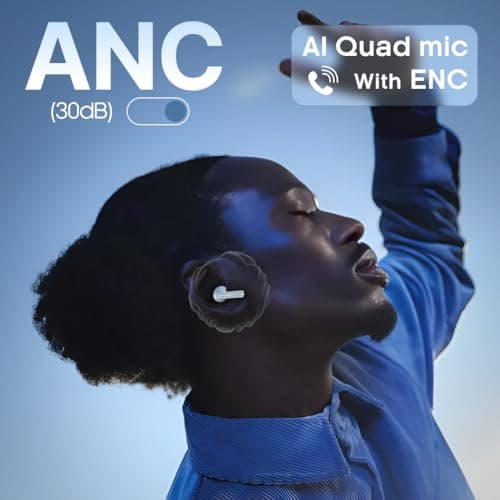Leaf Buds X514 True Wireless ANC in Ear Earbuds with AI Sound App,Active Noise Cancellation,Transparency Mode,70H Playtime,Quad Mic Enc,40Ms Low Latency,13Mm Driver, Ipx5, Bluetooth V5.4(Pastel Blue) 4