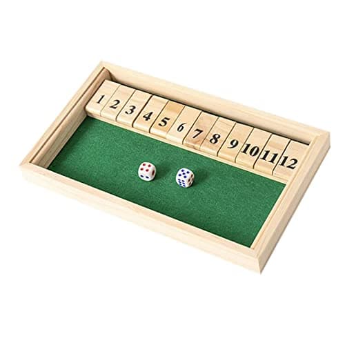 FASHIONMYDAY Shut The Box Game - 12 Numbers Wooden Dice Game Game Family Traditional Game 5
