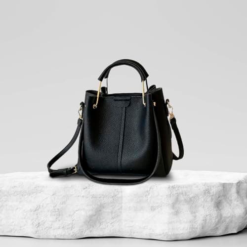 Trendy Hand Messenger Bag for Women and Girls - Stylish Pebble Grain Finish Messenger with Zipper Closure for Daily, Office & College Use (Black) 2