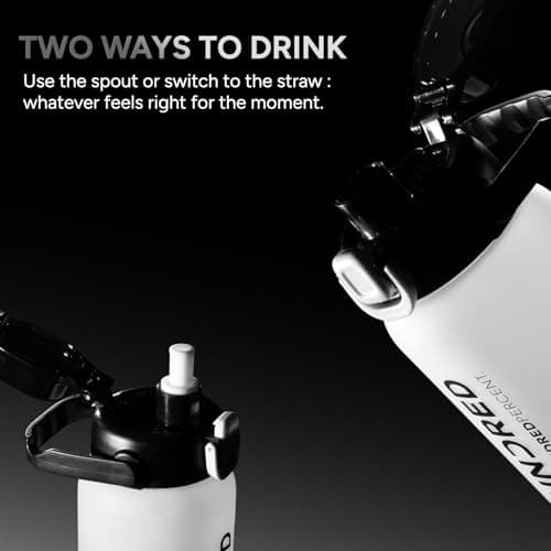 Hundred Race 1 Litre Water Bottle | 1000ml / 34oz | BPA Free | One Key Open Safety Lock | Spill and Leak Proof Sports, Travel, Gym Bottle (White) 5