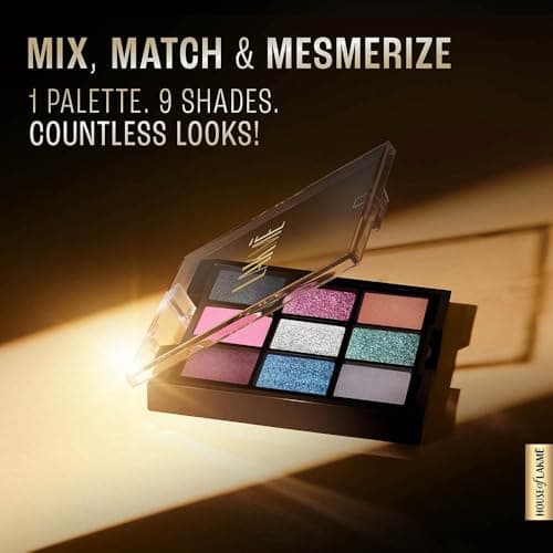 LAKME 9 in 1 Eyeshadow Palette, Shimmer & Smoke, 11.7g, for Glamorous Eye Makeup, with Blendable & Buildable Formula, Matte Shimmer and Metallic Finish, for Women 2
