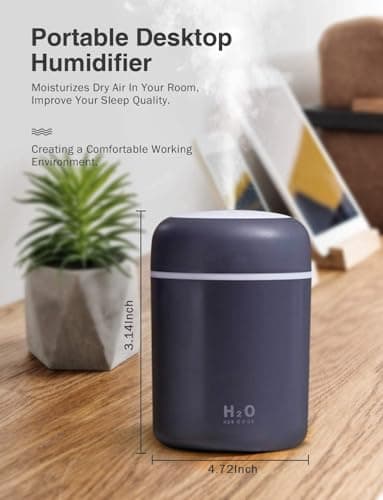 Chocozone 300ml USB Operated Cool Mist Humidifier for Car Home Office with Colorful Lights Portable Room Air Purifier 3