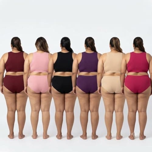 Foxique Women's Full Coverage Plus Size Panties, Breathable Cotton Stretch Jumbo Underwear - Pack of 6 (in, Alpha, 4XL, Plus) Multicolour 2